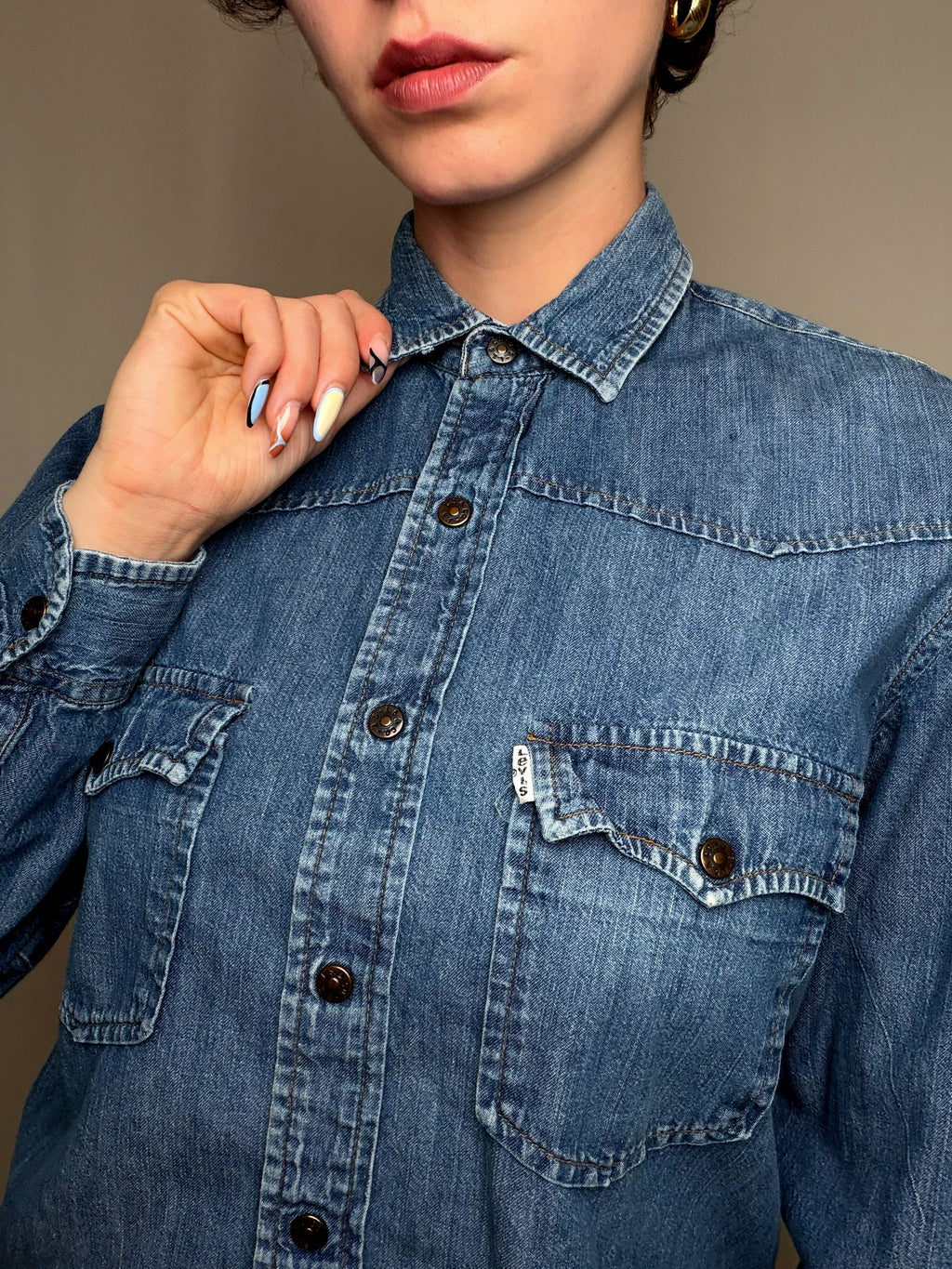 Chemise en jean bleu Levi's M vintage