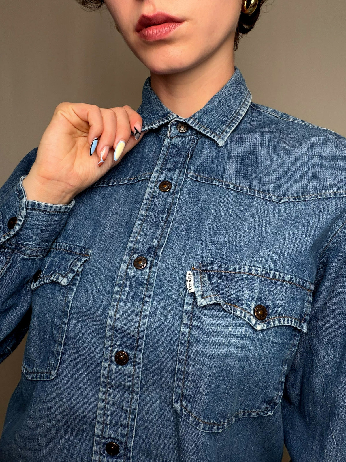 Chemise en jean bleu Levi's M vintage