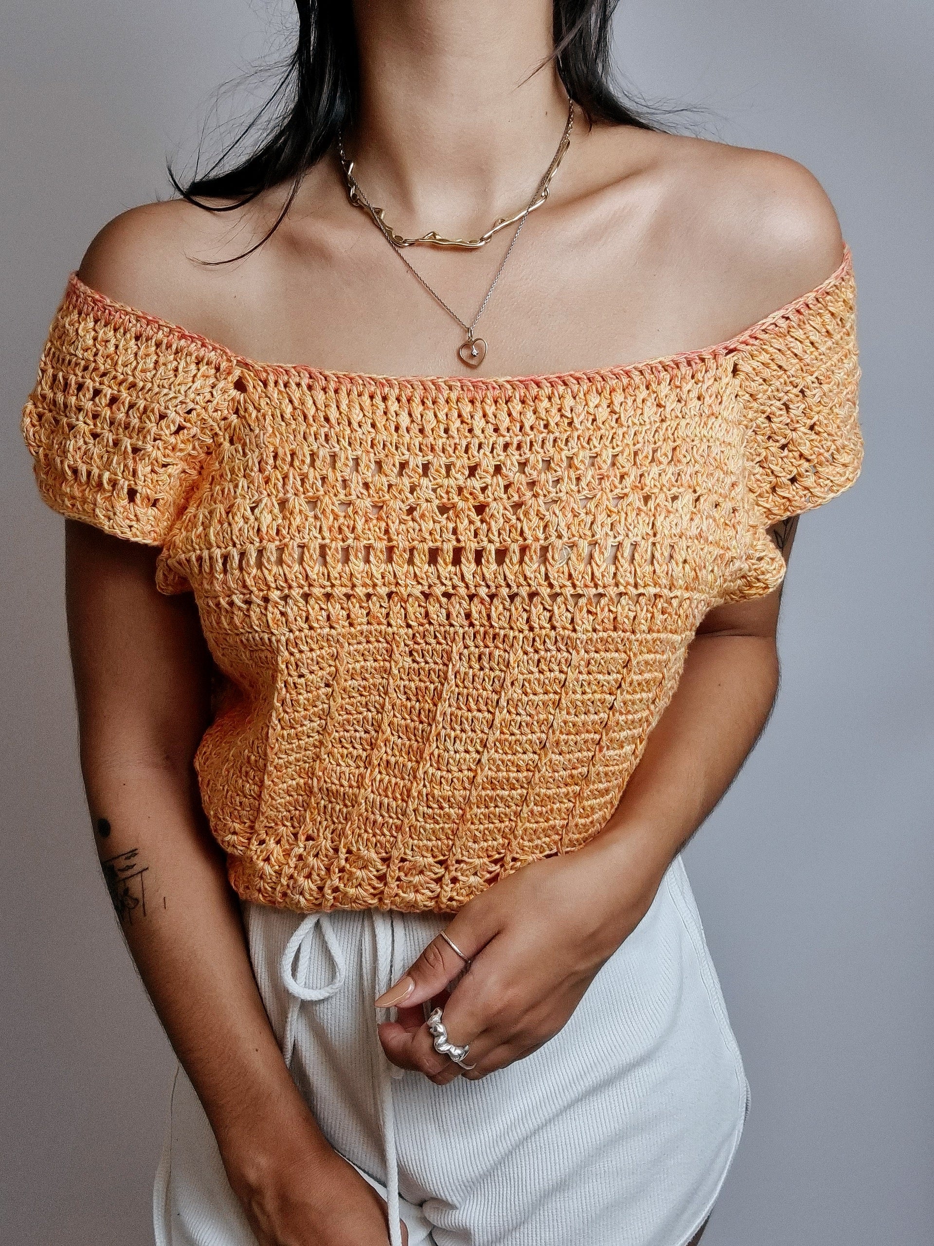 Vintage orange crochet top