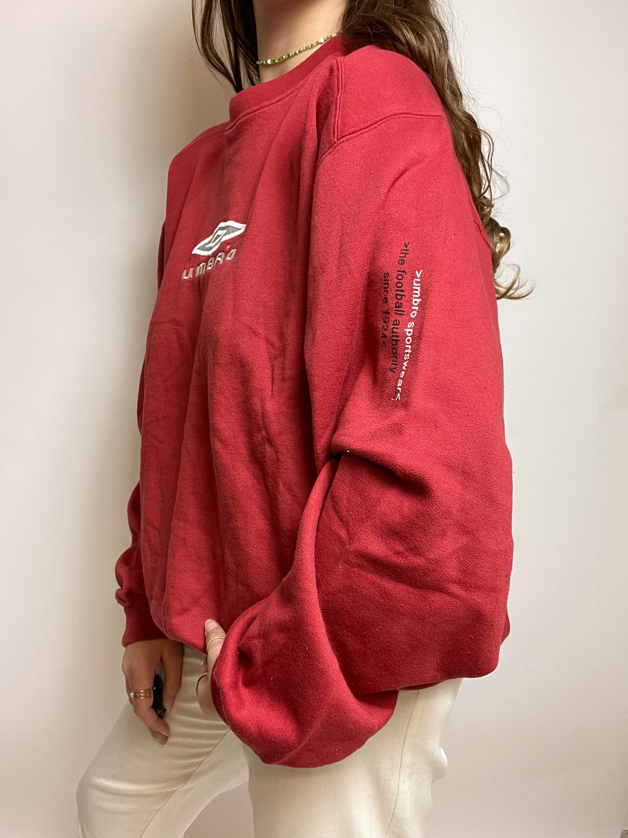 Pull rouge Umbro vintage XL