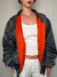 Bomber reversible gris Bomb Boogie XL vintage