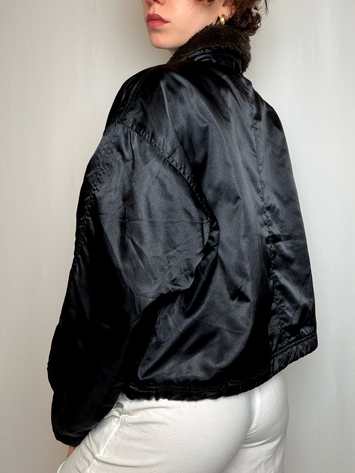 Veste aviator noire M vintage