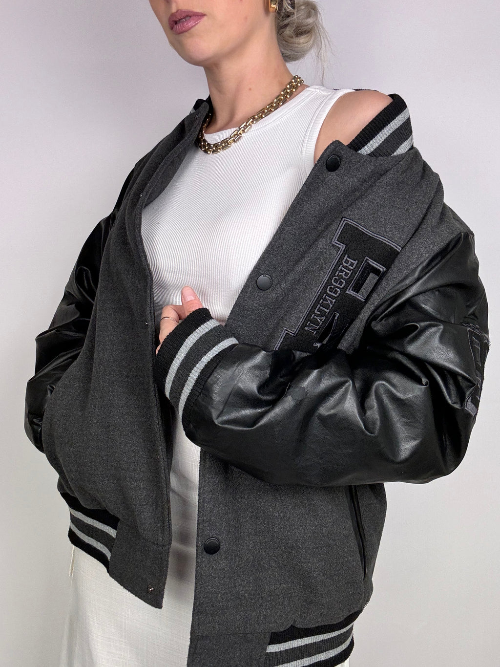 Vintage black bomber 