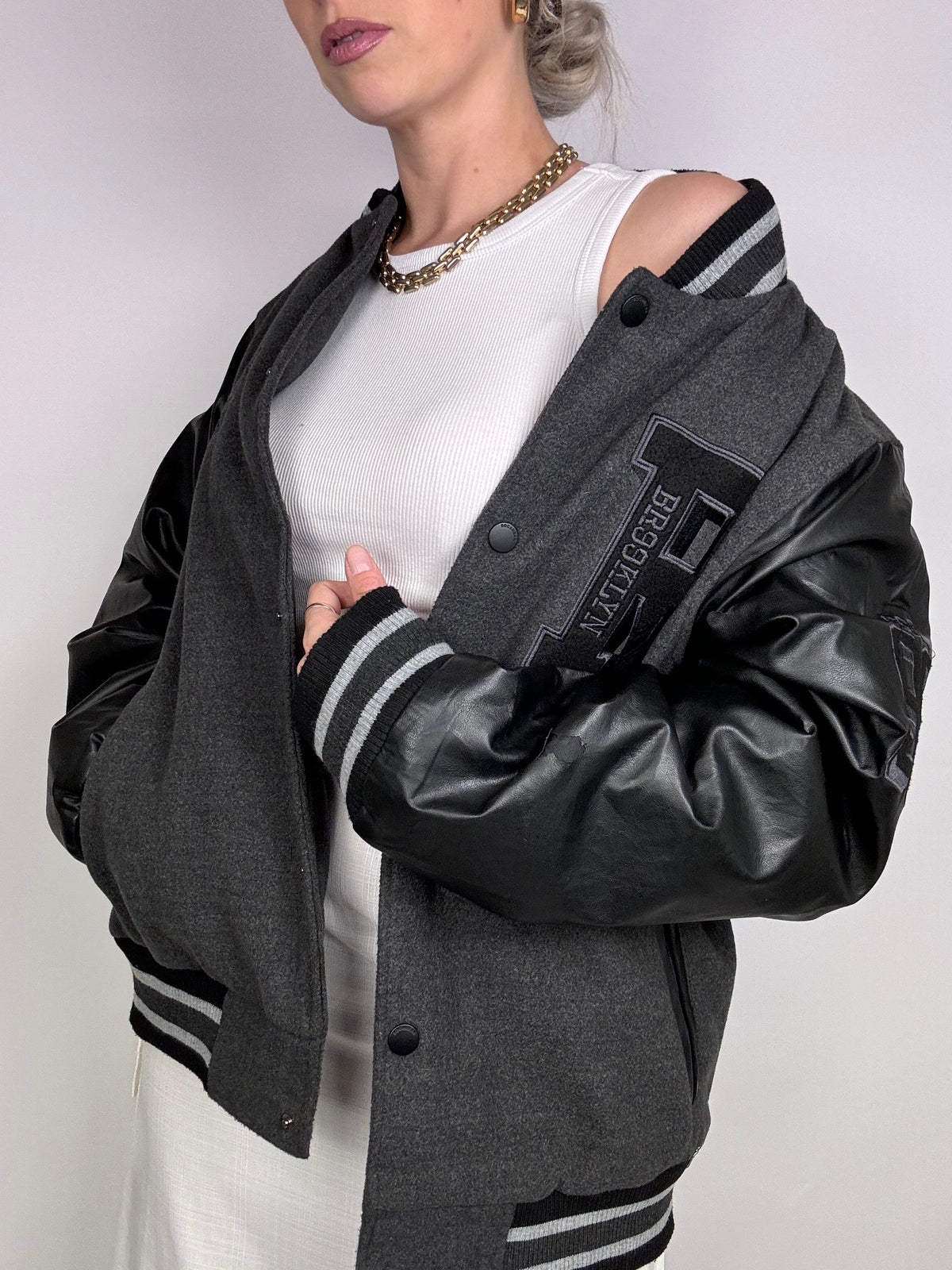 Vintage black bomber 