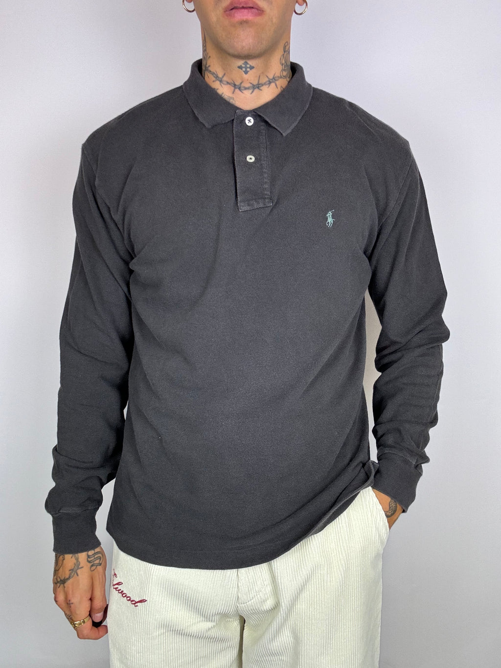 Ralph Lauren long sleeve polo shirt black XL