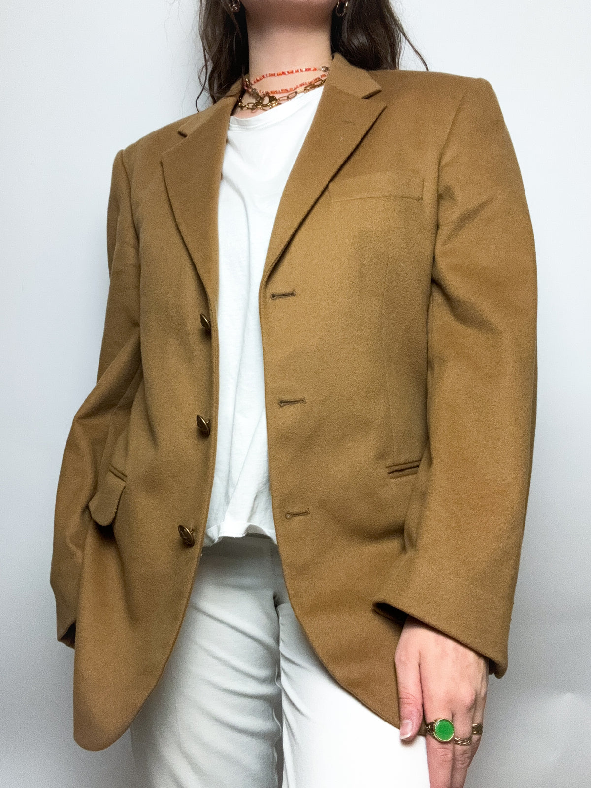 Veste blazer vintage brun clair M/L