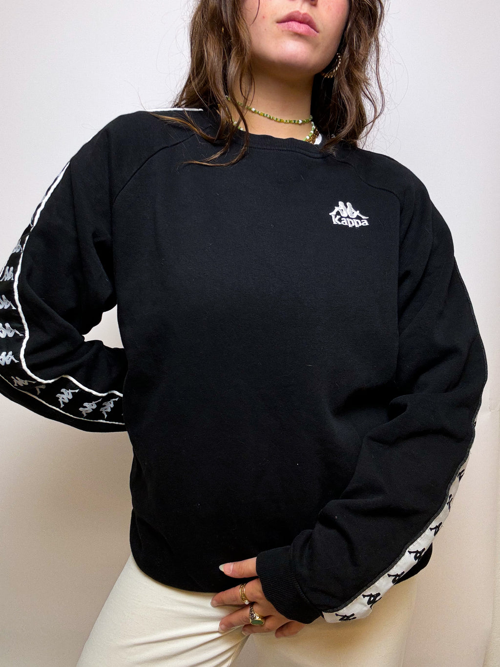 Vintage black Kappa American sweater L 