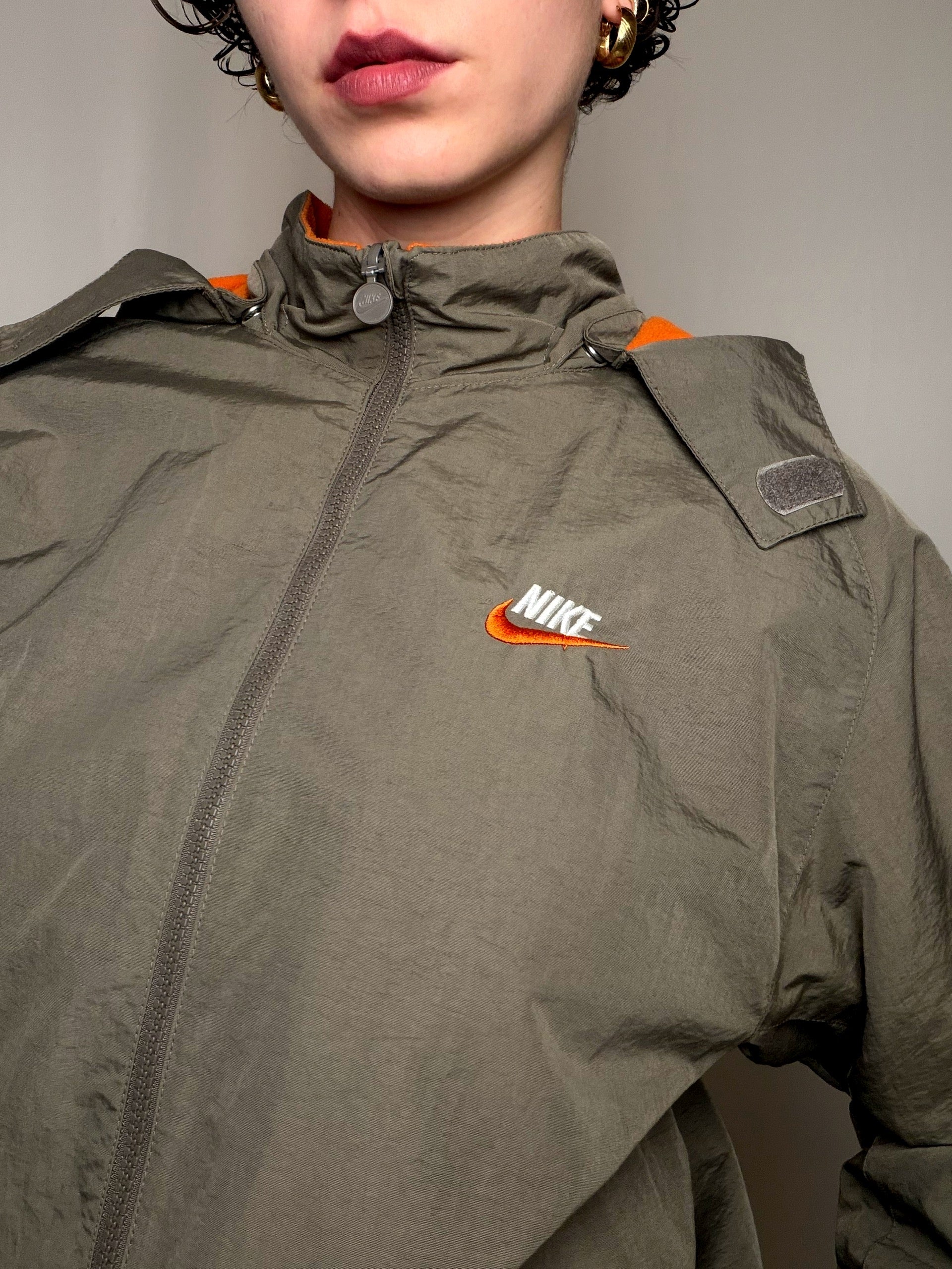 Jacket / polaire reversible kaki Nike S/M vintage