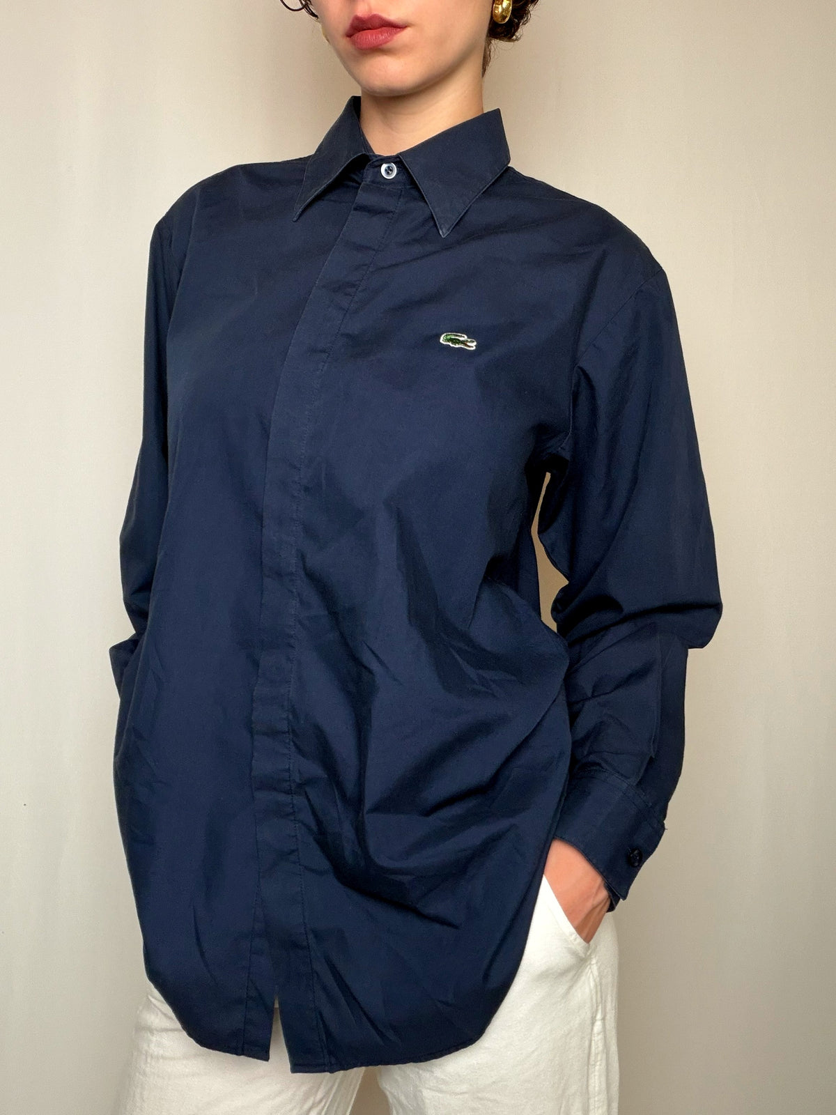 Chemise marine Lacoste M vintage