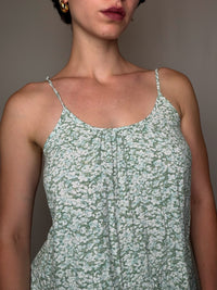 Robe verte à fleurs S vintage