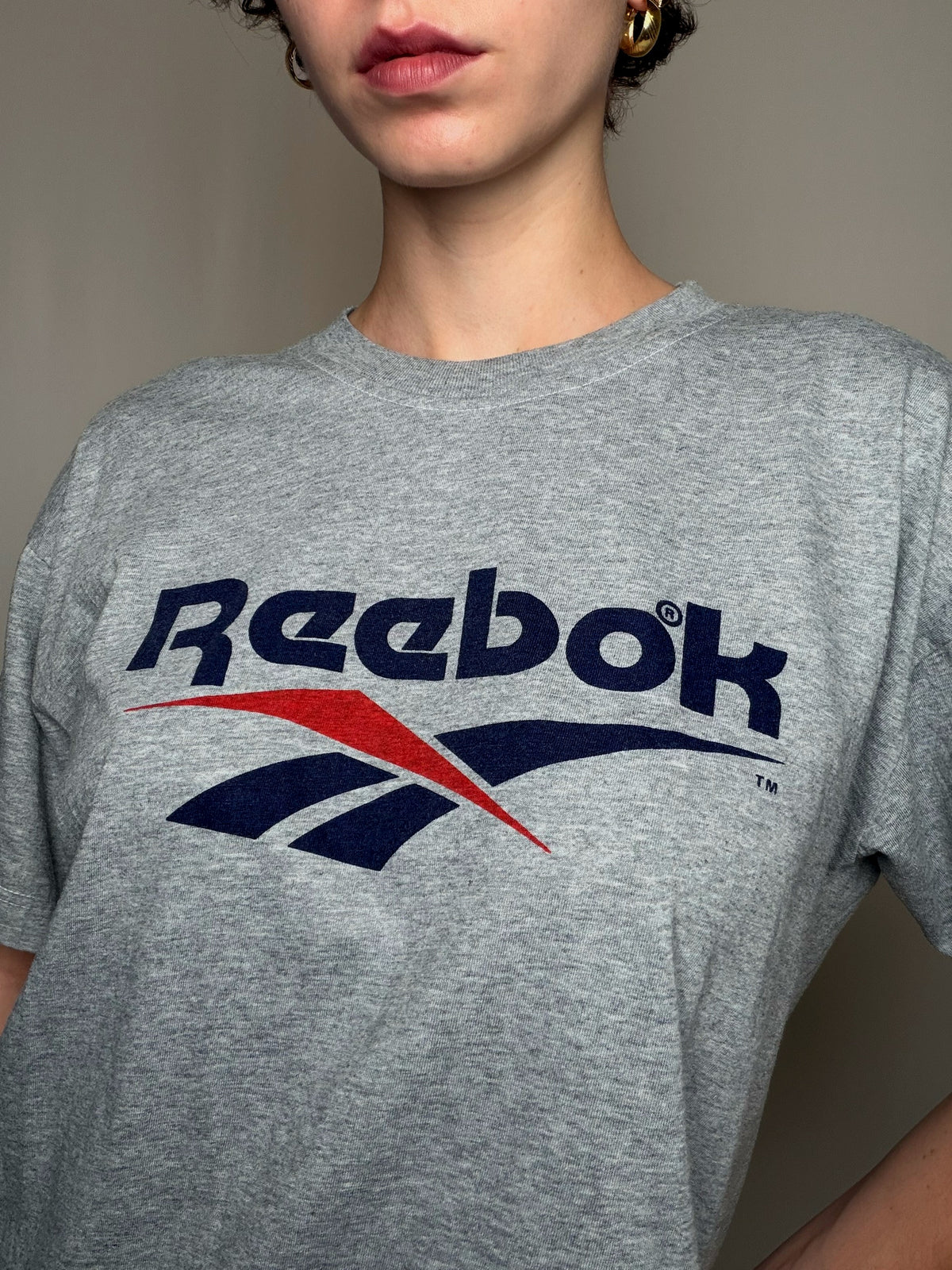 T-shirt Gris Reebok L vintage