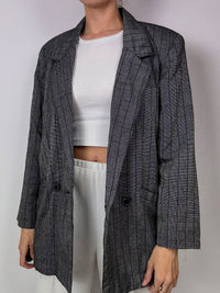 Vintage gray plaid blazer