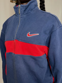 Sweat Bleu Marine Et Rouge Nike S vintage