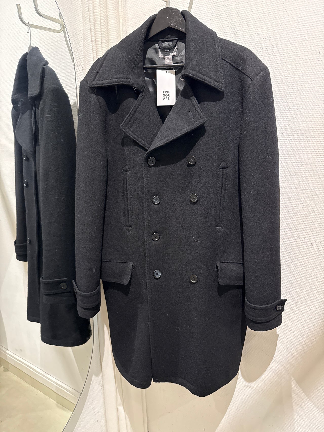 Manteau en laine noire L/XL live