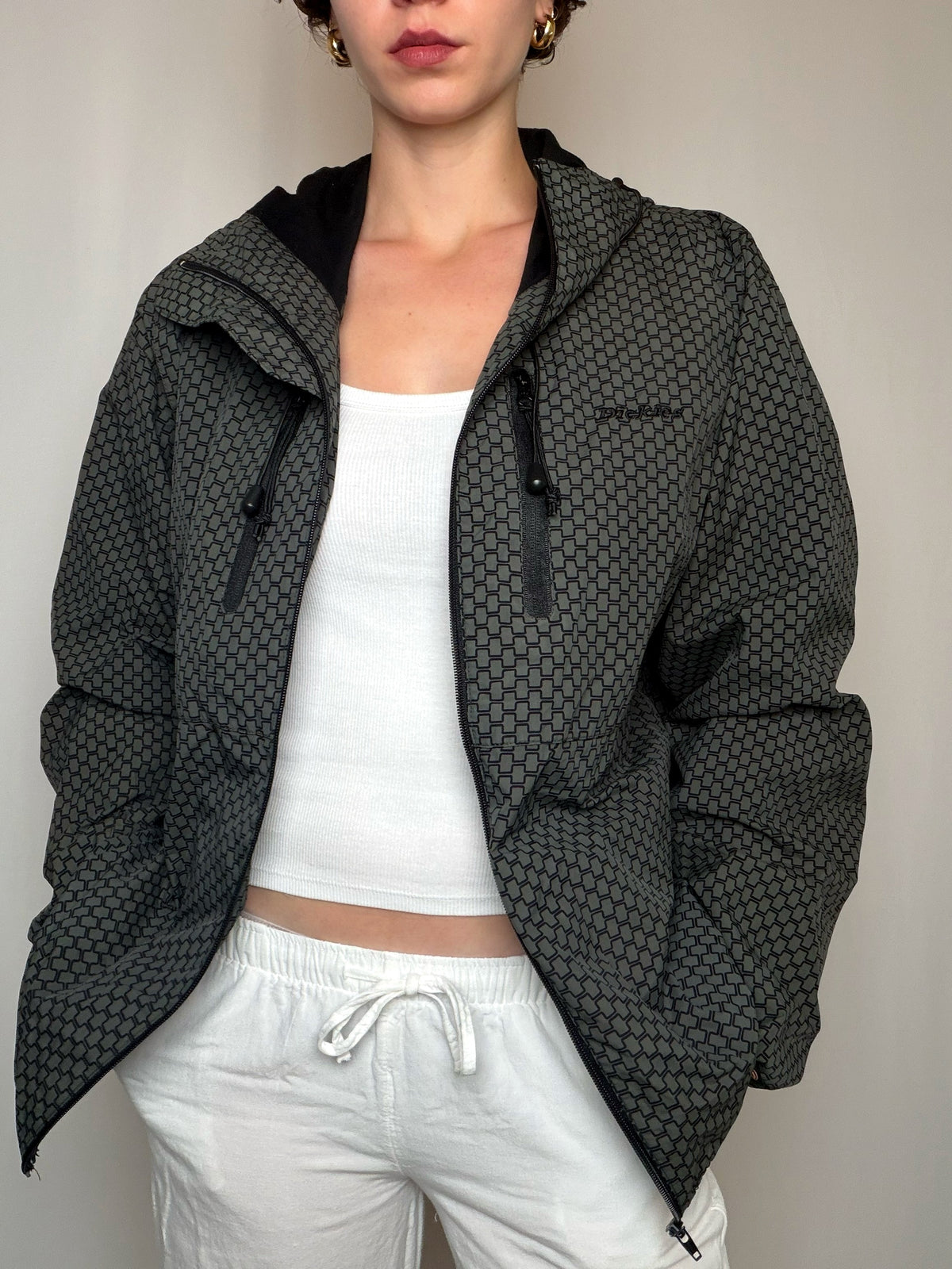 Jacket type shelll imprimé Dickies XL vintage