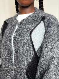 Cardigan tricoté gris M/L vintage