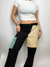 Pantalon large vintage patchwork L