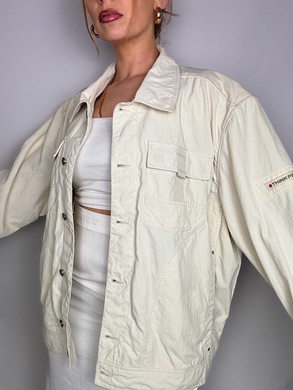 Vintage cremefarbene Jacke