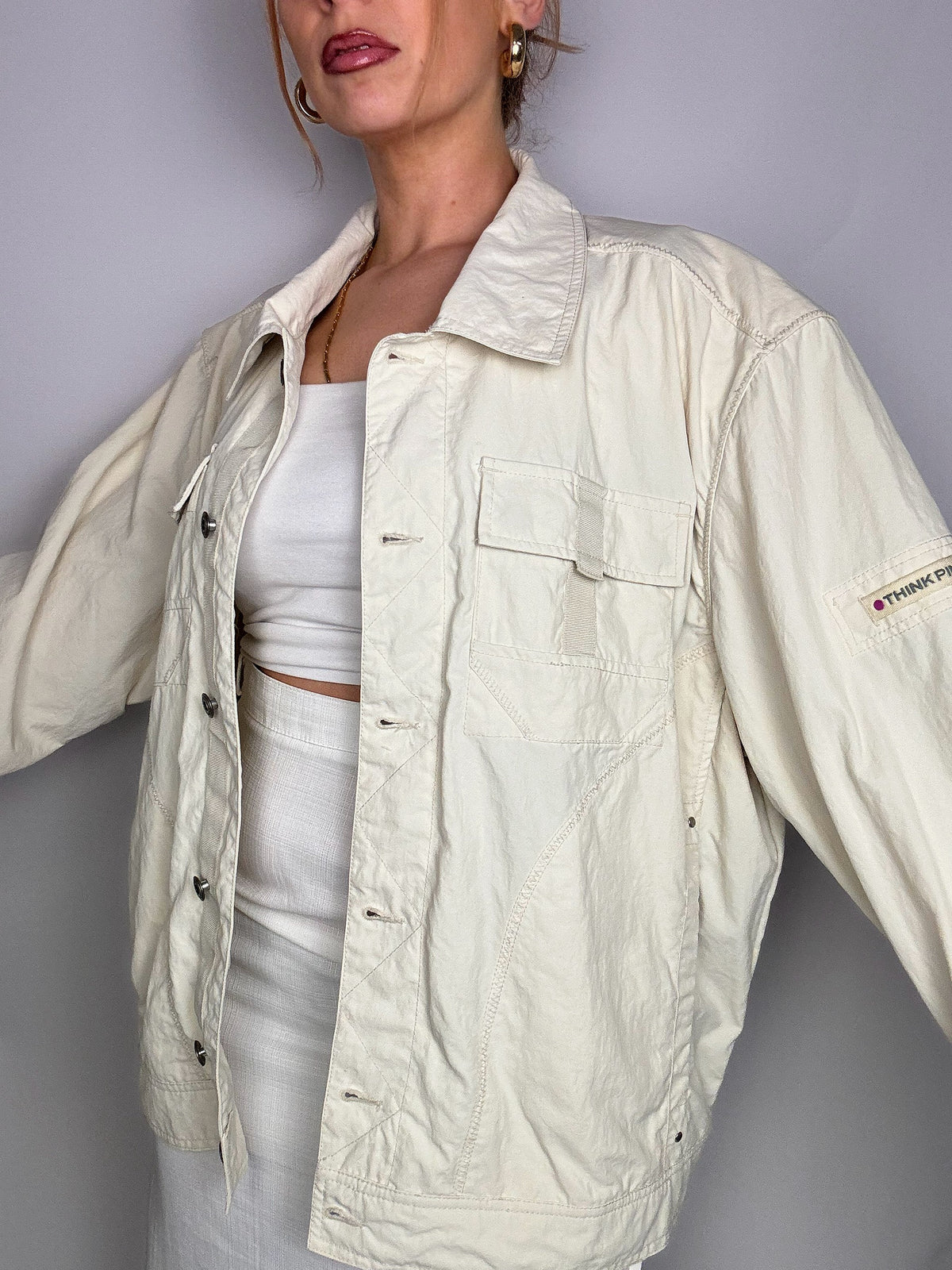 Vintage cremefarbene Jacke