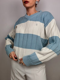 Vintage blue/white knitted sweater