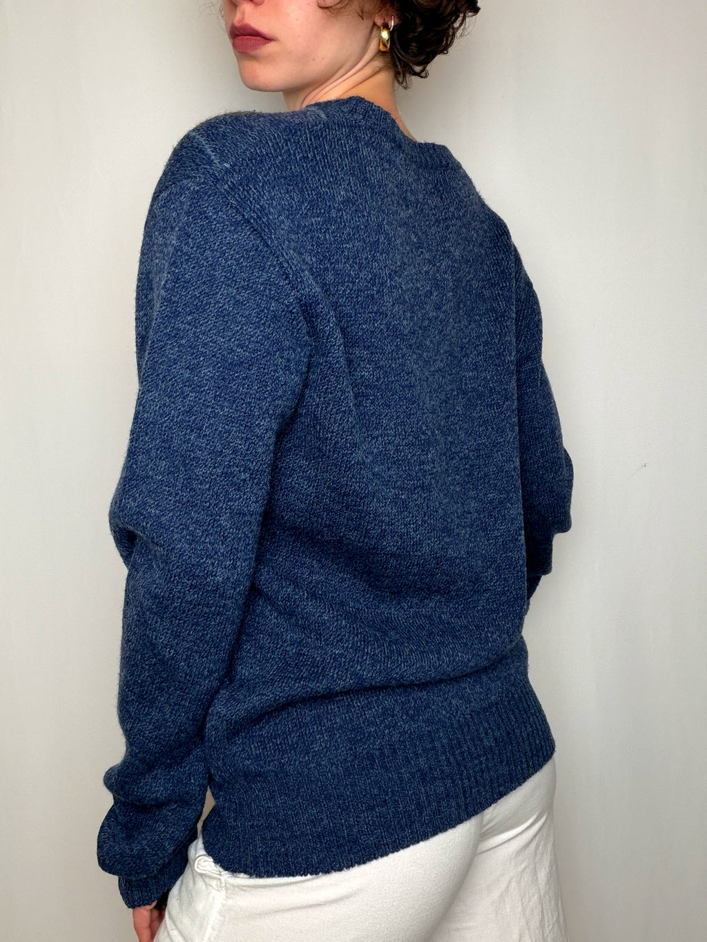 Pull Bleu À Motif Argyle M vintage