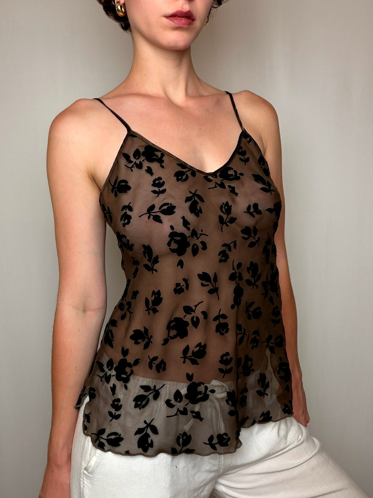 Top brun S vintage