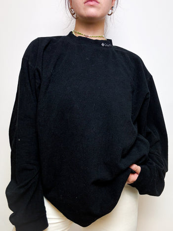 Vintage Fleecepullover schwarz XL