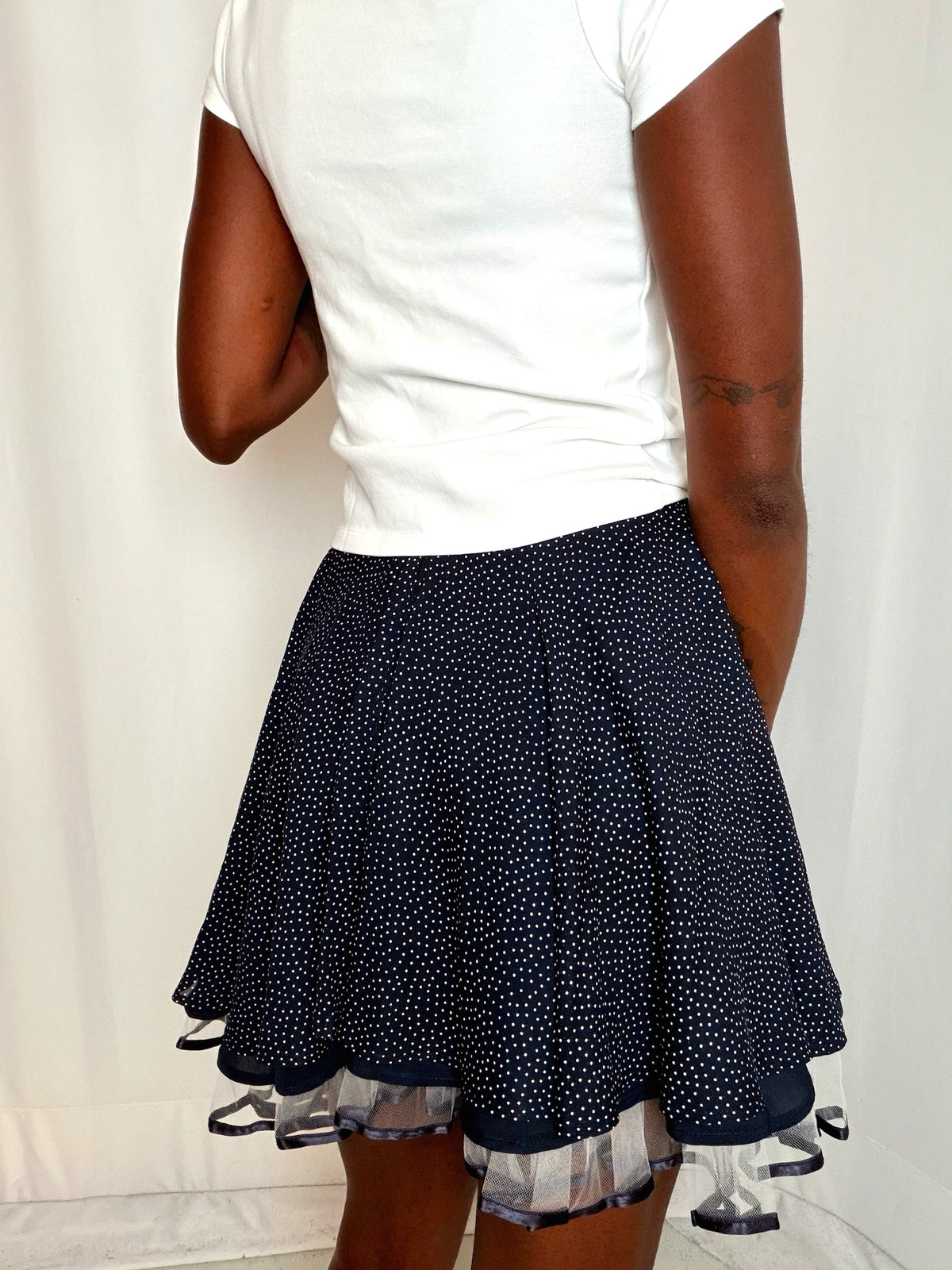Ensemble marine à pois vintage