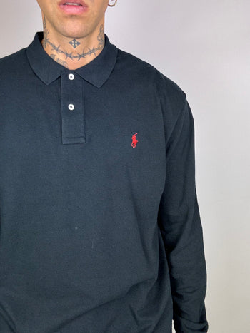 Polo manche longue Ralph Lauren noir L