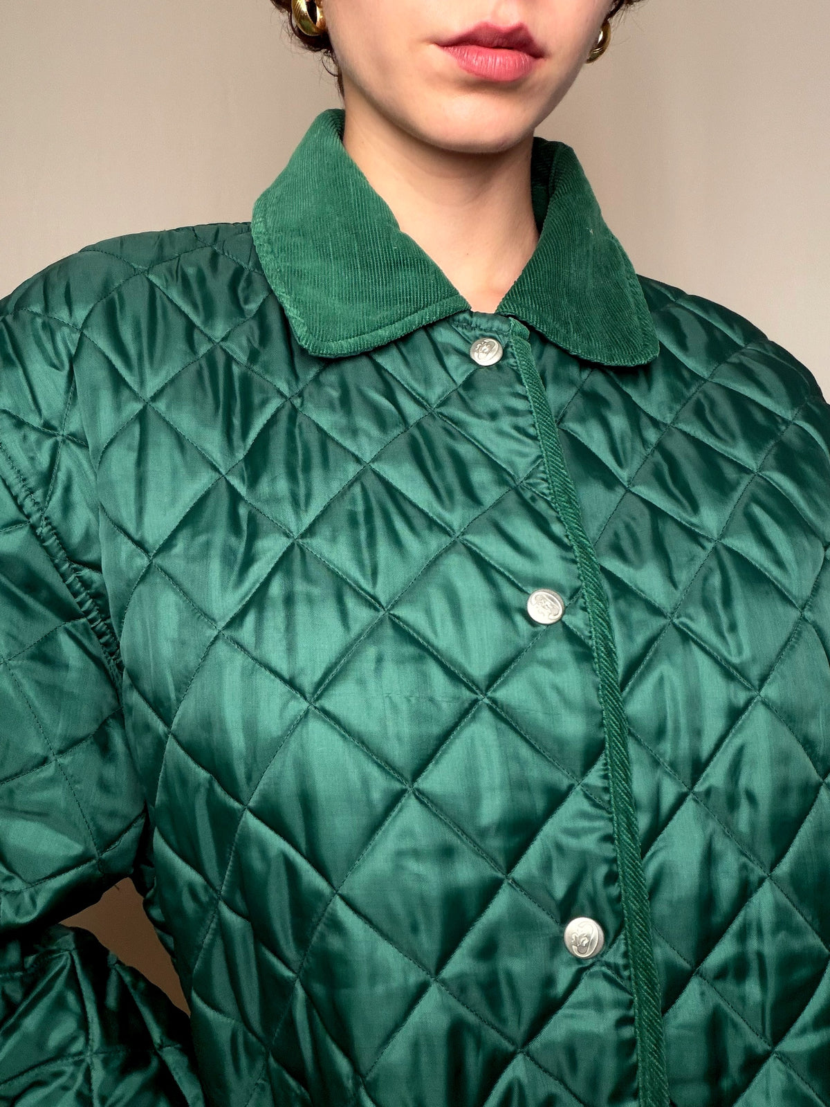 Matelassée Vert Émeraude L vintage