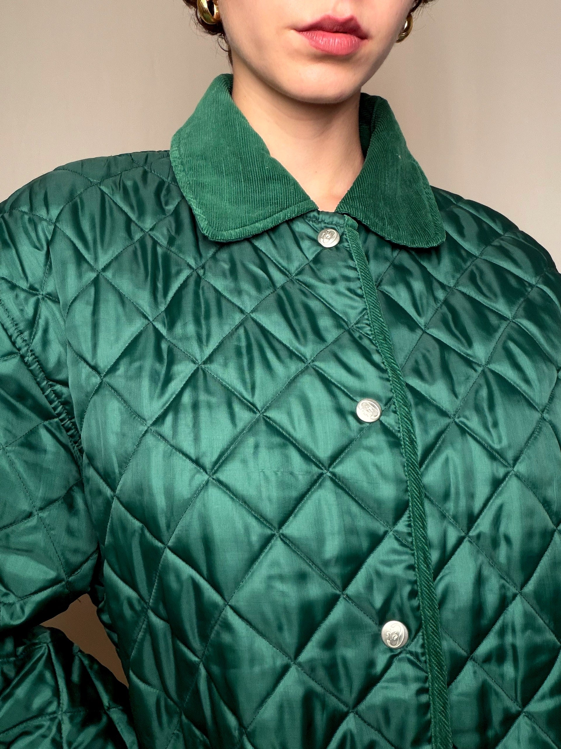 Matelassée Vert Émeraude L vintage