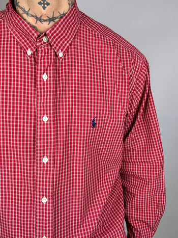 Chemise Ralph Lauren à carreaux rouges vintage