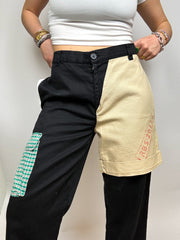 Pantalon large vintage patchwork L