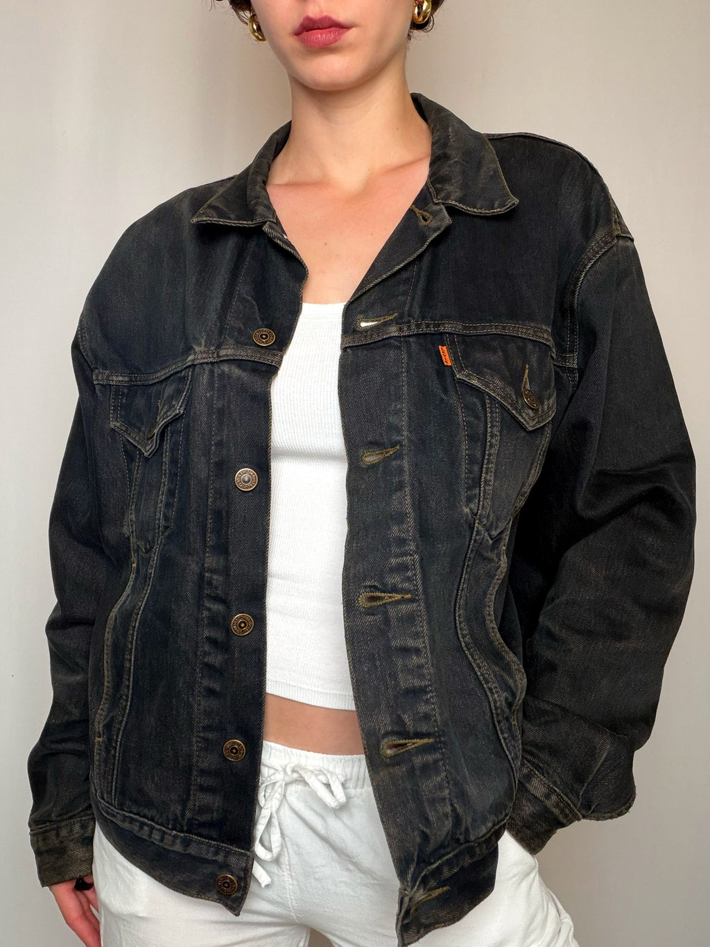 Jacket en denim Noir Délavé Levi's XL vintage
