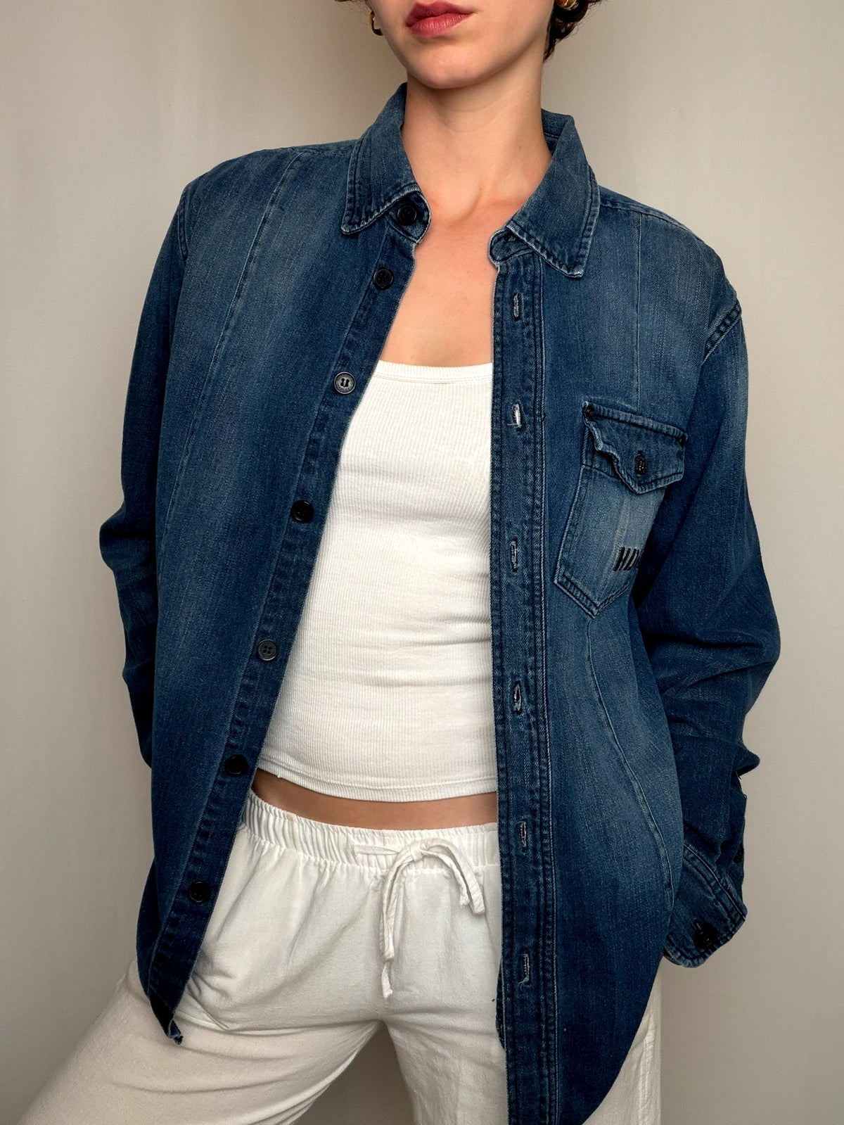 Chemise en jean bleu Harley Davidson M vintage