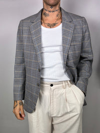 Vintage charcoal plaid blazer