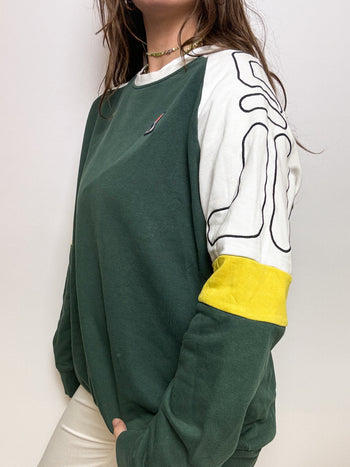 Pull verr et blanc Fila vintage L