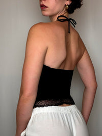 Top halter noir XS vintage