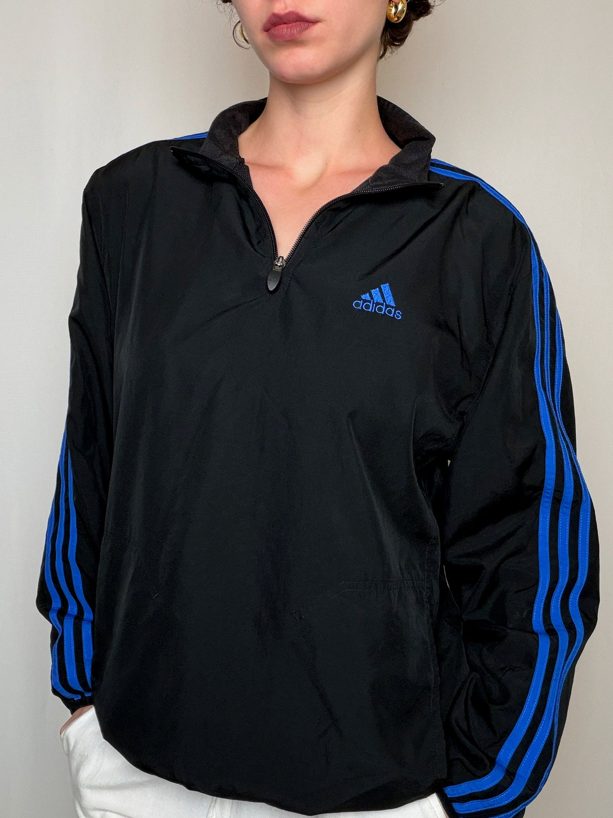 Jacket de sport Noir Et Bleu Adidas S vintage