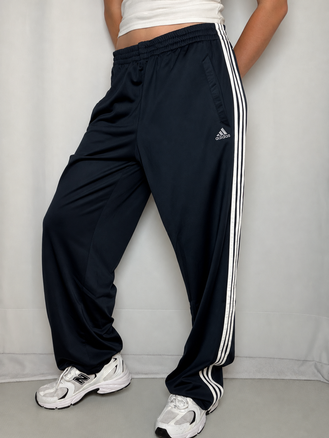 Jogging noir et blanc Adidas L vintage