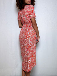 Robe Rouge à fleurs S vintage