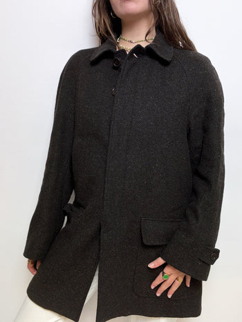 Manteau en laine noir vintage L