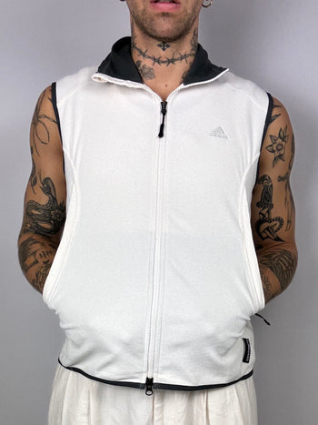 Gilet polaire Adidas blanc et gris