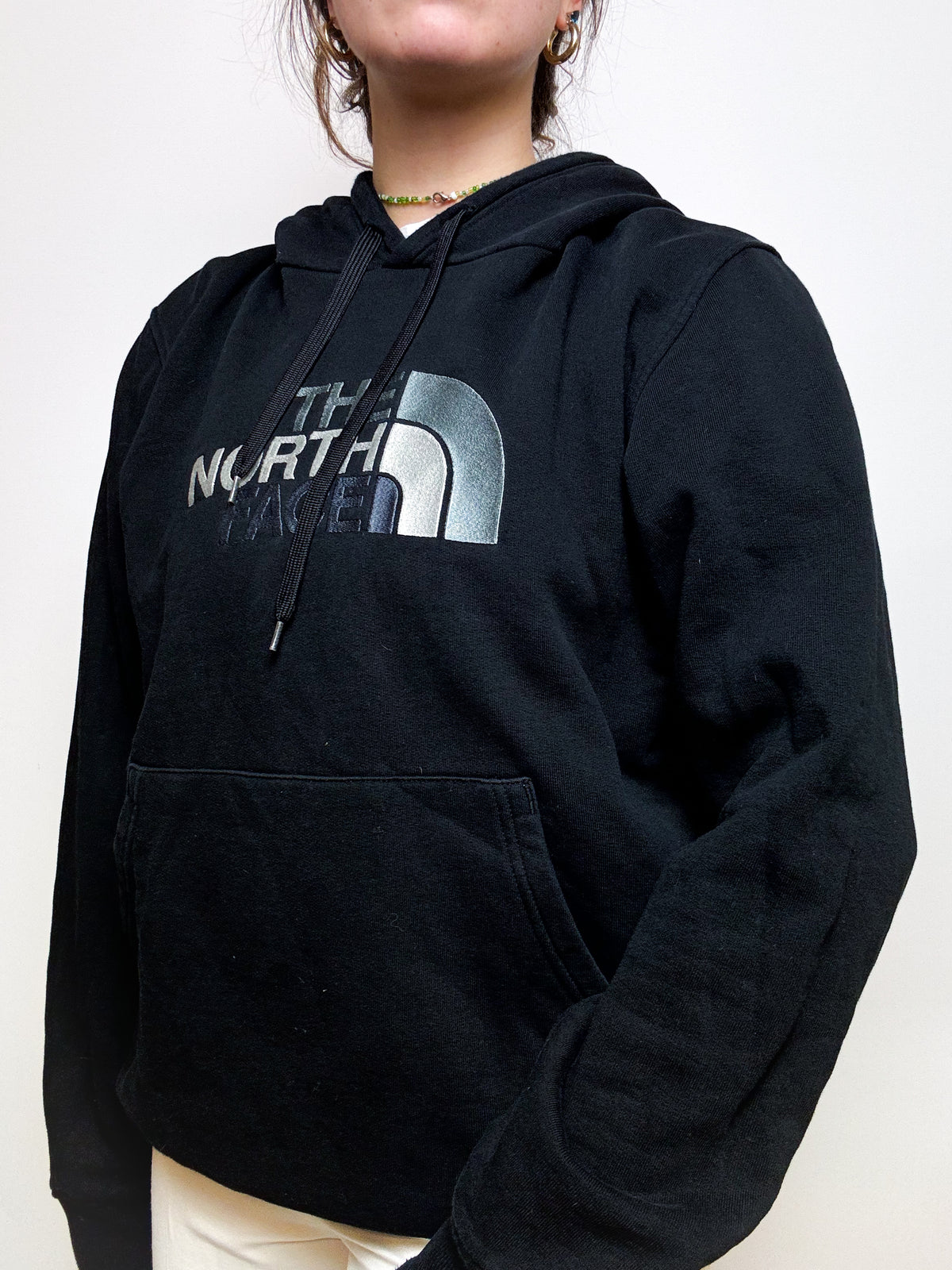 North Face vintage black hooded sweater M
