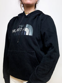 North Face vintage black hooded sweater M