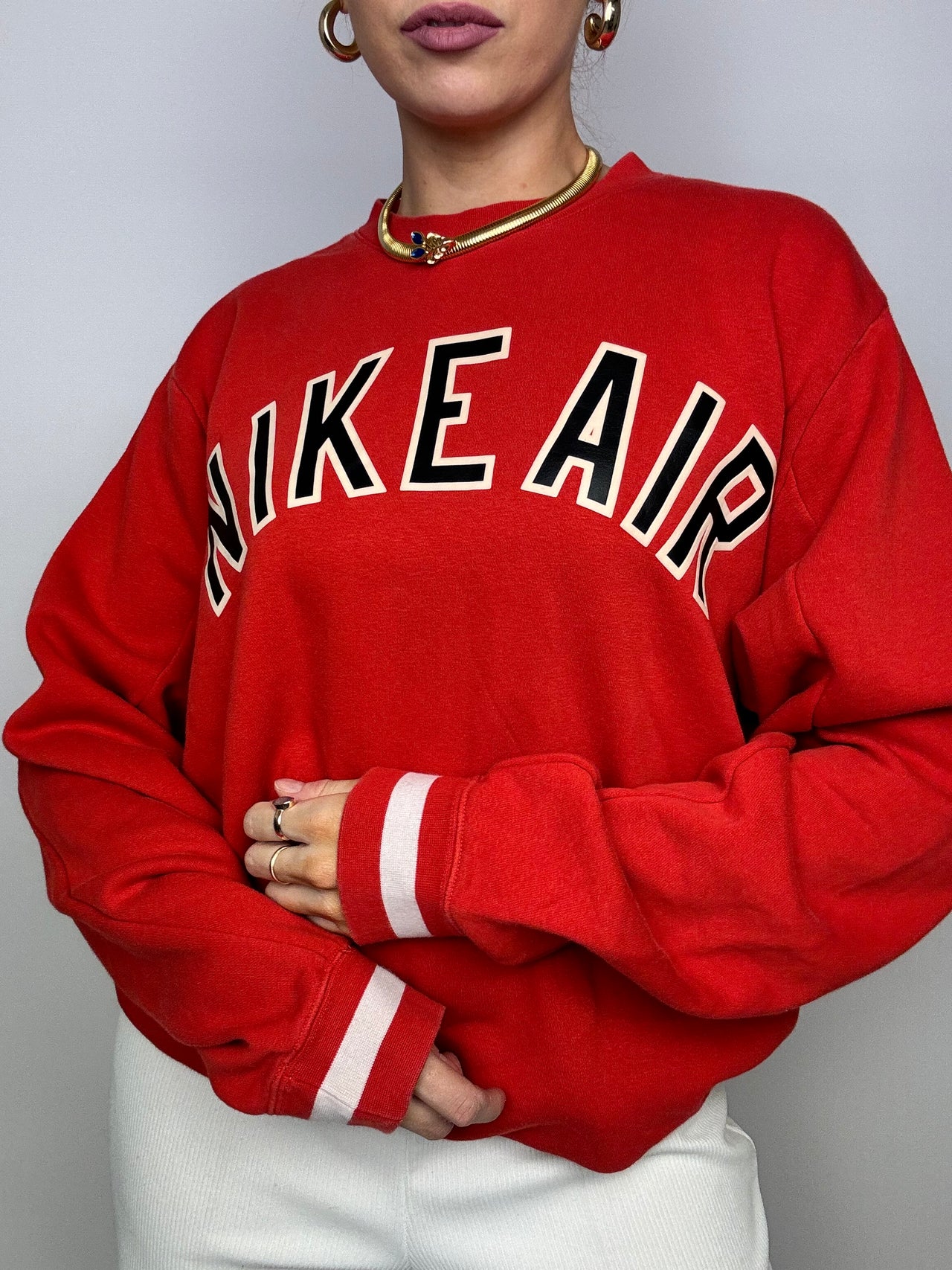 Pull vintage américain rouge Nike