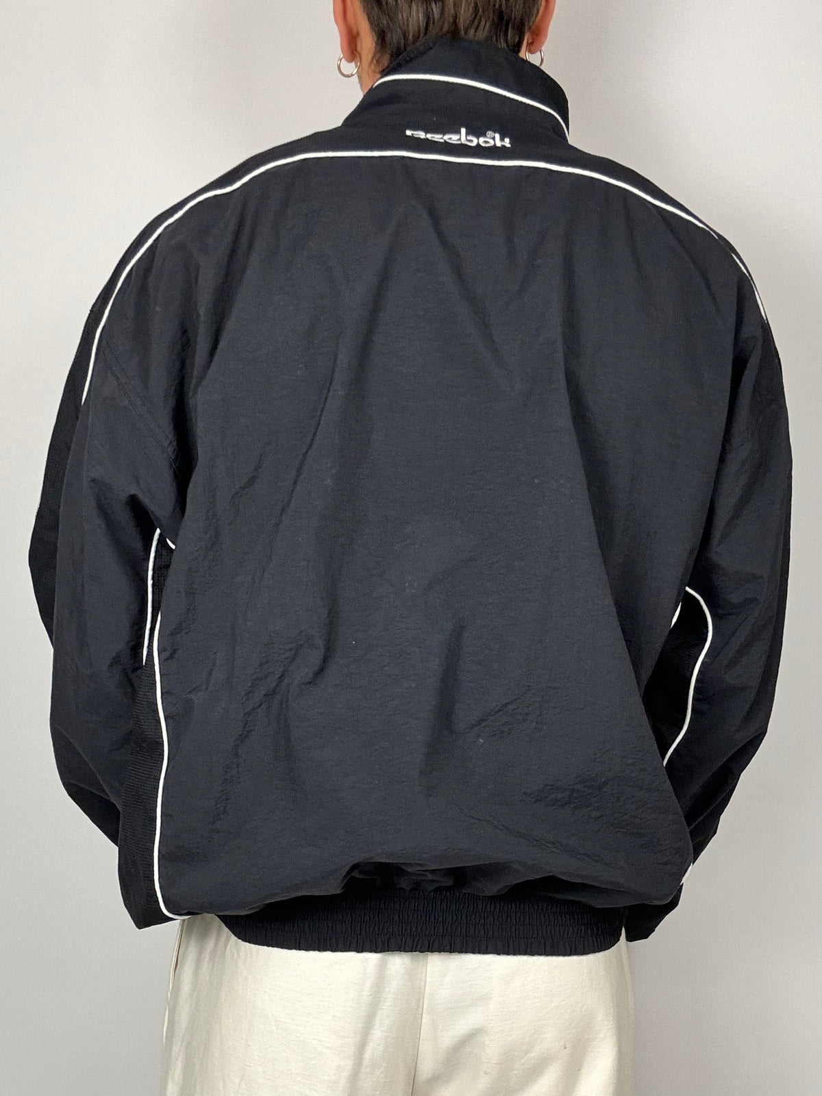 Reebok black and white jogging jacket