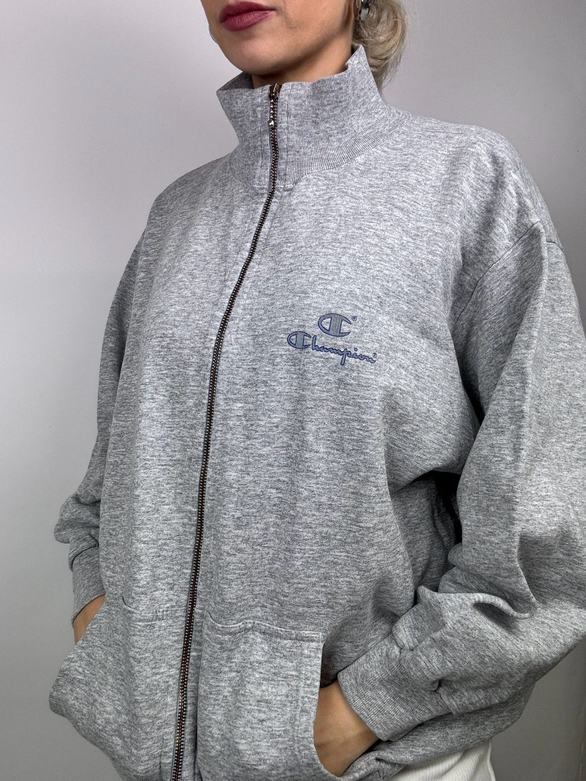 Graue Reißverschlussjacke von Champion