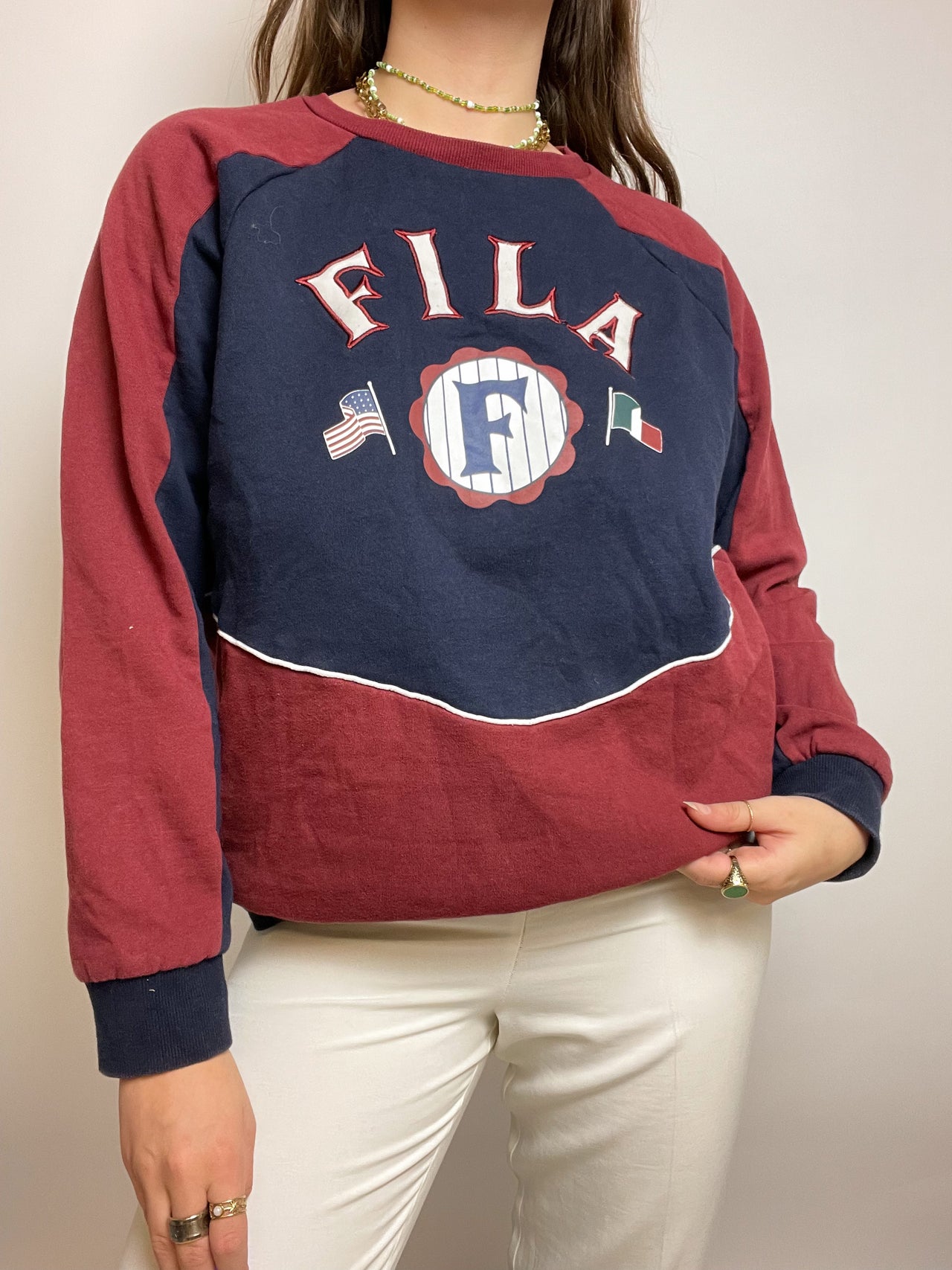 Fila vintage burgundy sweater L