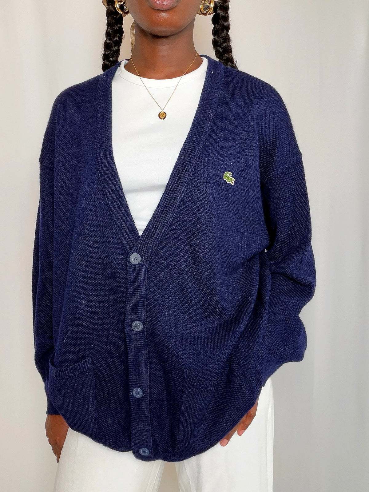 Pull marine Lacoste XL vintage